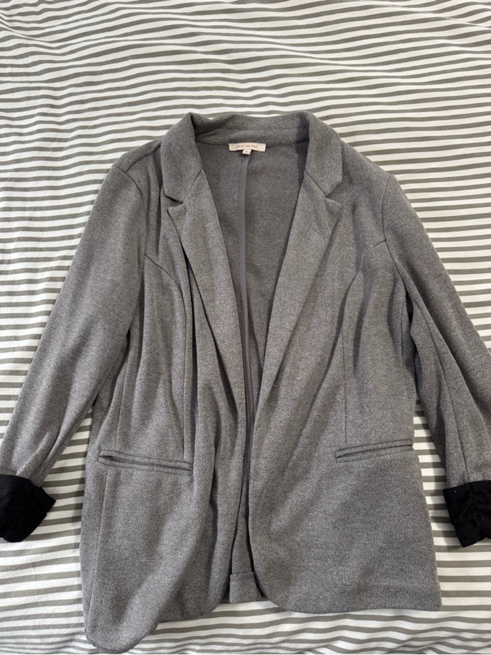 Skies Are Blue Gray Open-Front Blazer Jacket